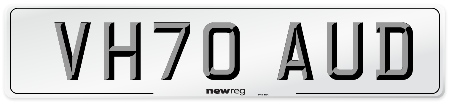 VH70 AUD Number Plate from New Reg
